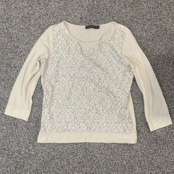 The Limited Cream Lace Sequin Blouse - Picture 3 of 7